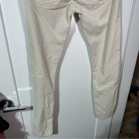 Citizens of humanity beige cream cords corduroy Agnes mid ride straight slim - Picture 7 of 11